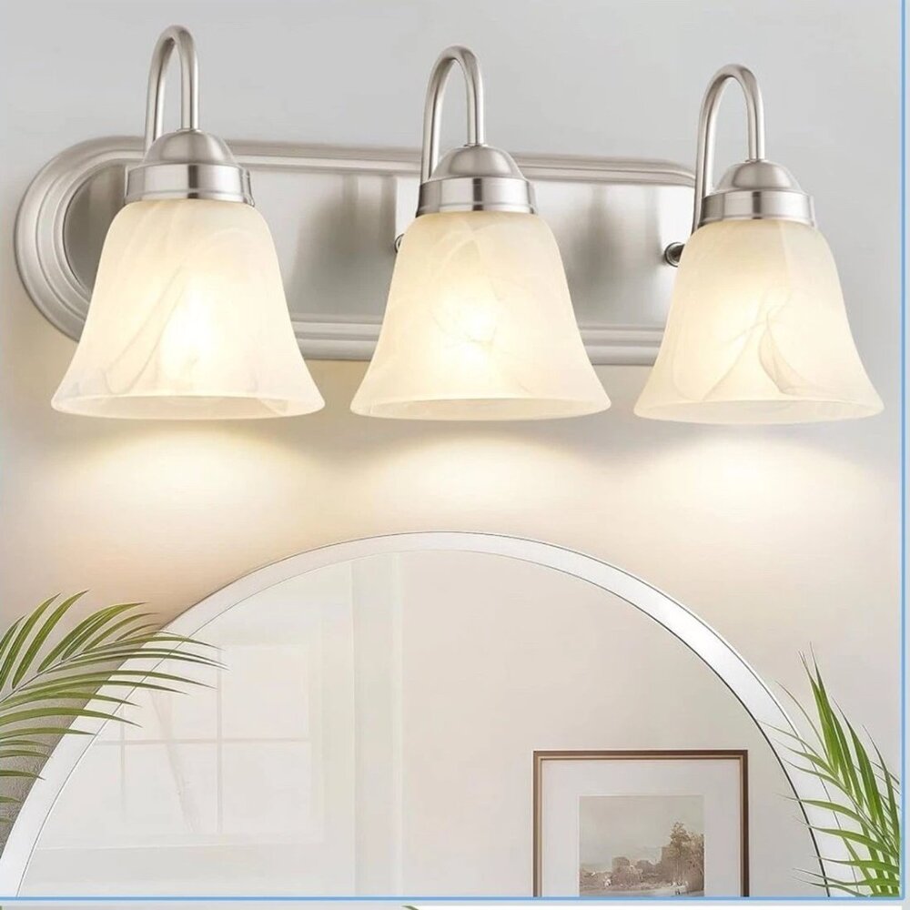 3 Light Bathroom Vanity Lights, Bathroom Light Fixtures over Mirror, Modern Ligh